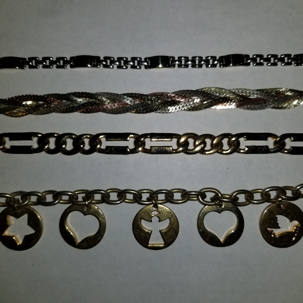 Bracelet Lot GOLD & SILVER TONE Bundle Charm Style